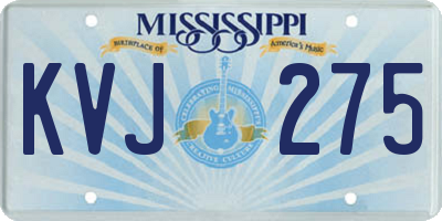 MS license plate KVJ275