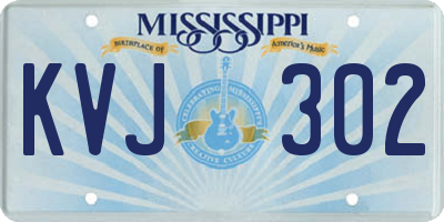 MS license plate KVJ302