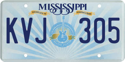MS license plate KVJ305