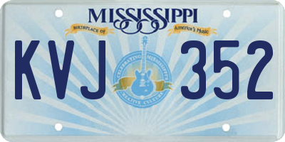 MS license plate KVJ352