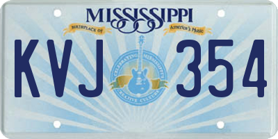 MS license plate KVJ354