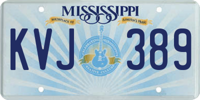 MS license plate KVJ389