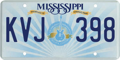 MS license plate KVJ398