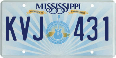 MS license plate KVJ431