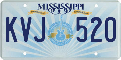 MS license plate KVJ520