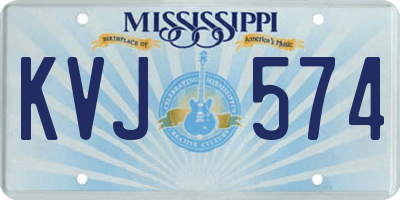 MS license plate KVJ574