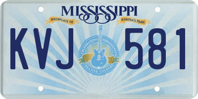MS license plate KVJ581
