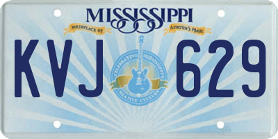MS license plate KVJ629