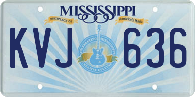 MS license plate KVJ636