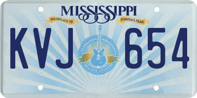 MS license plate KVJ654