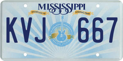 MS license plate KVJ667