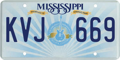 MS license plate KVJ669