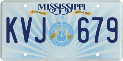 MS license plate KVJ679