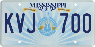 MS license plate KVJ700