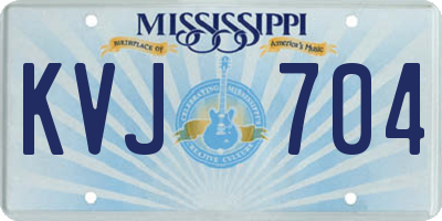 MS license plate KVJ704