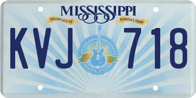 MS license plate KVJ718