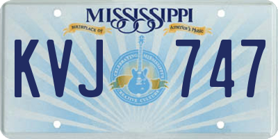 MS license plate KVJ747