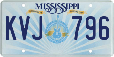 MS license plate KVJ796