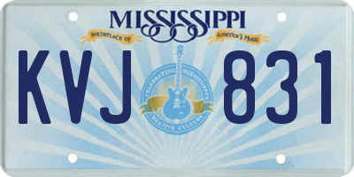 MS license plate KVJ831