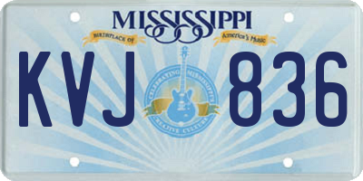 MS license plate KVJ836