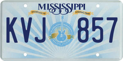 MS license plate KVJ857