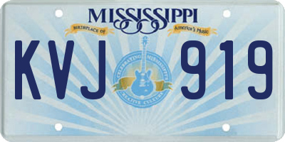 MS license plate KVJ919