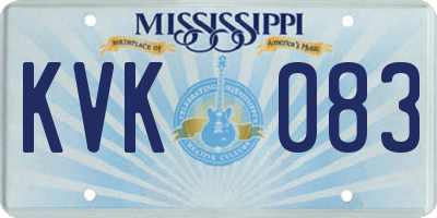 MS license plate KVK083