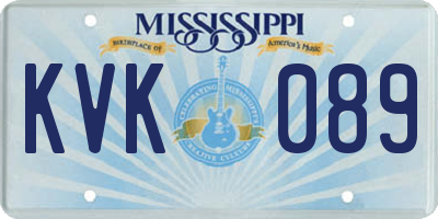 MS license plate KVK089