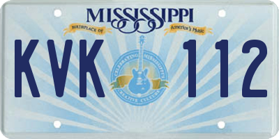 MS license plate KVK112