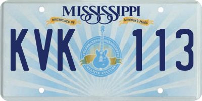 MS license plate KVK113