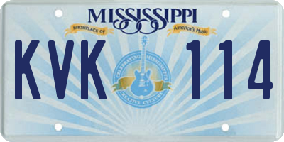 MS license plate KVK114