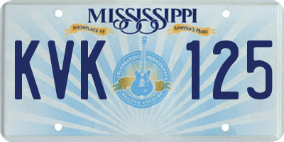 MS license plate KVK125