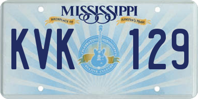 MS license plate KVK129