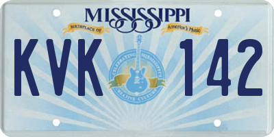 MS license plate KVK142