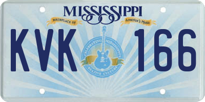 MS license plate KVK166