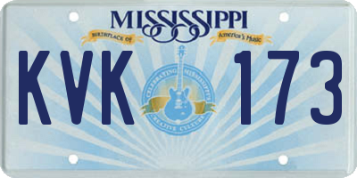MS license plate KVK173
