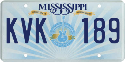 MS license plate KVK189