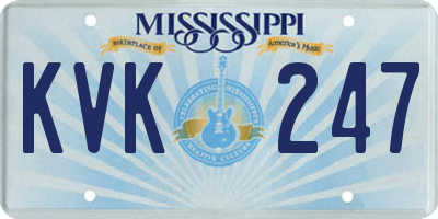 MS license plate KVK247