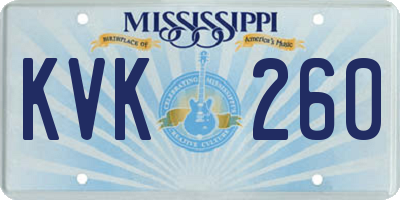 MS license plate KVK260