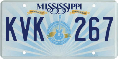 MS license plate KVK267