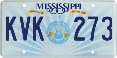 MS license plate KVK273