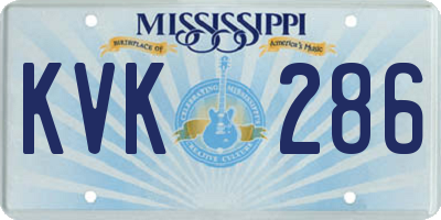 MS license plate KVK286