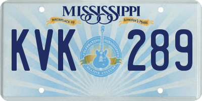 MS license plate KVK289