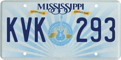 MS license plate KVK293