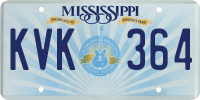 MS license plate KVK364