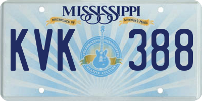 MS license plate KVK388