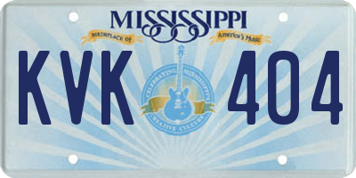 MS license plate KVK404