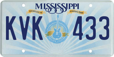 MS license plate KVK433