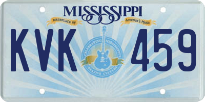 MS license plate KVK459