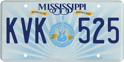 MS license plate KVK525
